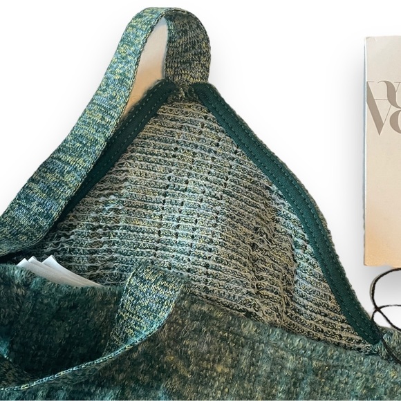 NWT Zara Marl Knit V-Neckline Corset Crop Top  In Color Green Size Medium - Picture 6 of 9